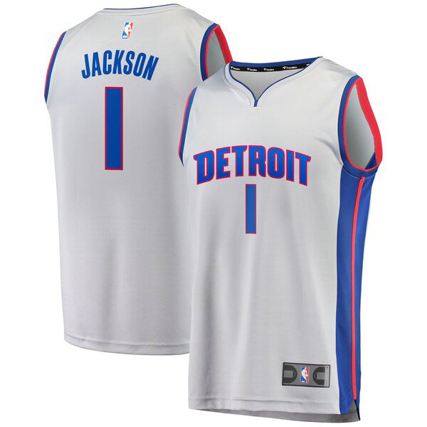 Maillot Detroit Pistons Homme Reggie Jackson 1 Statement Edition Gris
